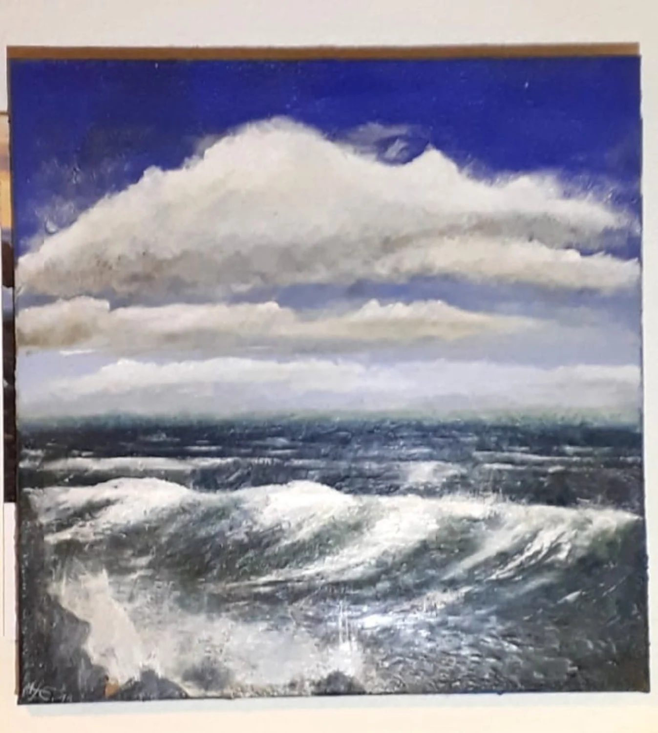 Brandung unter Wolken – Gemälde auf Leinwand von Henry, Gestochen Scharf Stendal