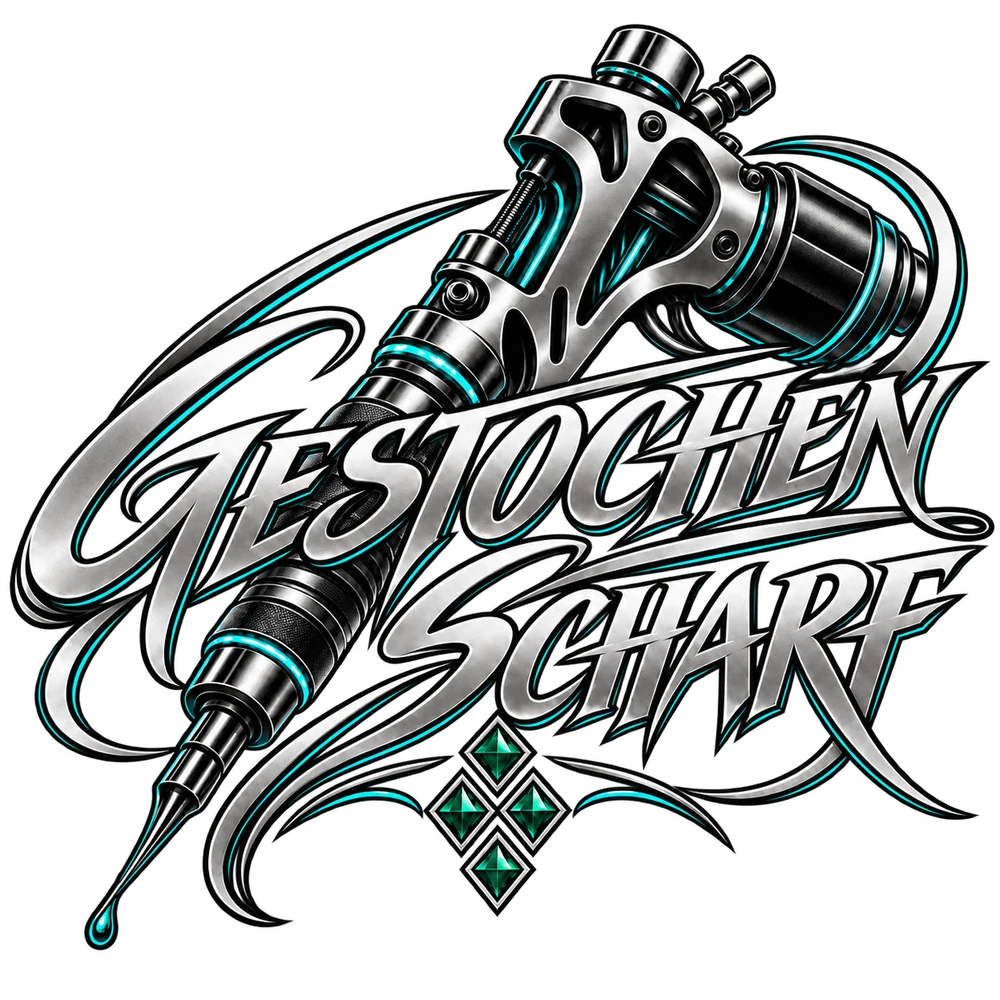 Gestochen Scharf Stendal – originales Logo mit Tattoomaschine